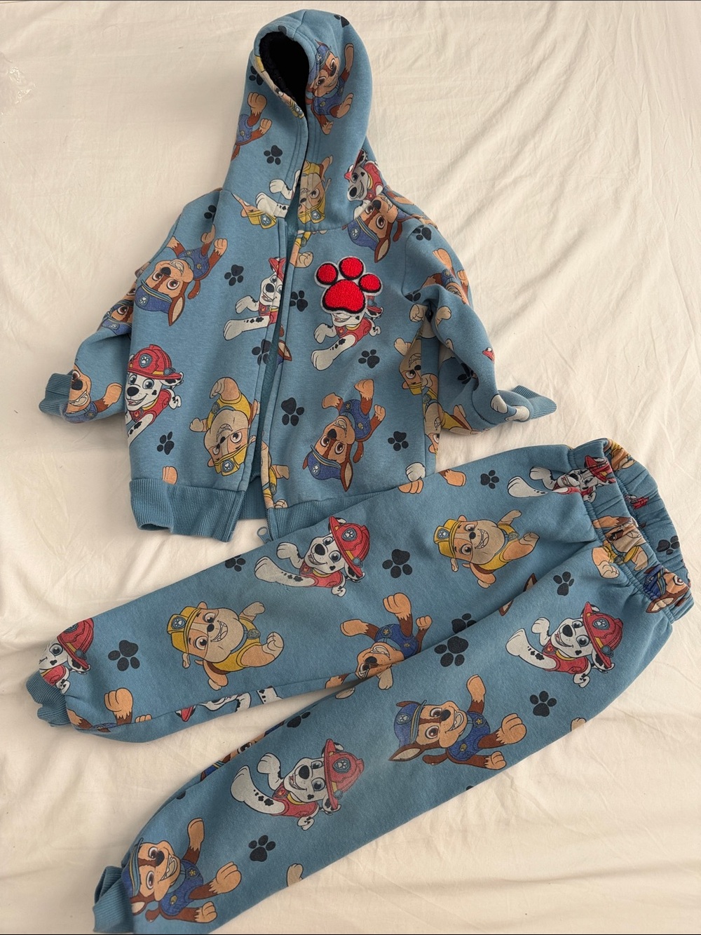 Paw Patrol Blue fleece Hoodie & Jogger Set with Character Print